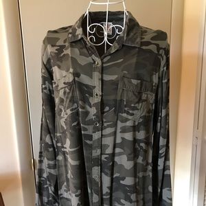 Women's Camouflage Button Up Blouse